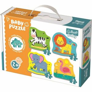 Trefl Baby puzzle Zvířata na safari 4v1 3, 4, 5, 6 dílků obraz