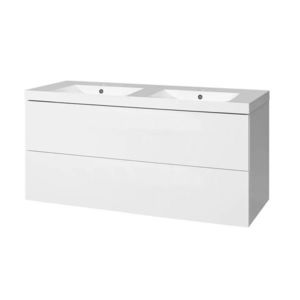 MEREO Aira, koupelnová skříňka s umyvadlem z litého mramoru 121 cm, bílá CN713M obraz