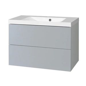 MEREO Aira, koupelnová skříňka s umyvadlem z litého mramoru 81 cm, šedá CN731M obraz