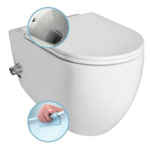 ISVEA INFINITY CLEANWASH závěsná WC mísa Rimless, integrovaný ventil a bidet. sprška, 36, 5x53cm, bílá 10NFS1001I obraz