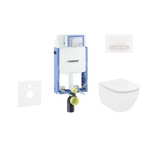 GEBERIT Kombifix Modul pro závěsné WC s tlačítkem Sigma50, alpská bílá + Ideal Standard Tesi WC a sedátko, Aquablade, SoftClose 110.302.00.5 NU8 obraz