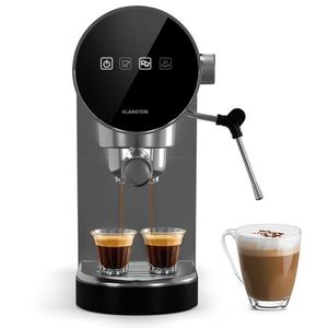 Klarstein Furore, espresso kávovar, 20 bar, digitální displej, 2 šálky, nerezová ocel obraz