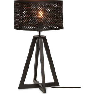 Černá stolní lampa s bambusovým stínidlem (výška 53 cm) Java – Good&Mojo obraz