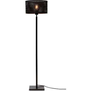 Černá stojací lampa s bambusovým stínidlem (výška 128 cm) Java – Good&Mojo obraz