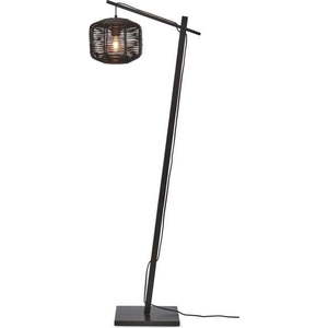 Černá stojací lampa s ratanovým stínidlem (výška 150 cm) Tanami – Good&Mojo obraz