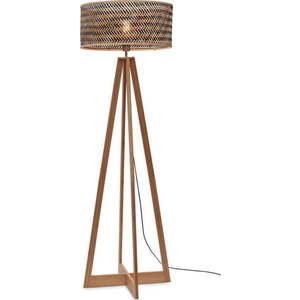 Stojací lampa s bambusovým stínidlem v černo-přírodní barvě (výška 145 cm) Java – Good&Mojo obraz
