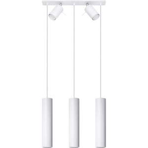 Bílé závěsné svítidlo s kovovým stínidlem 45x5 cm Etna - Nice Lamps obraz