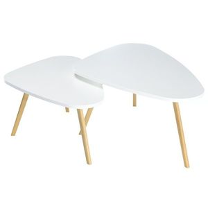 Konferenční stolek WALT bílá/přírodní obraz