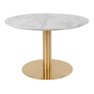 Konferenční stolek BULZONU bílý mramor/zlatá obraz