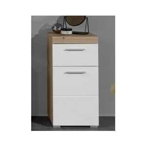 Koupelnová stojací skříňka Amanda 802, sukový dub/bílý lesk obraz