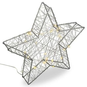 Nexos 67073 Vánoční kovová hvězda s 3D efektem - stříbrná, 25 LED diod obraz