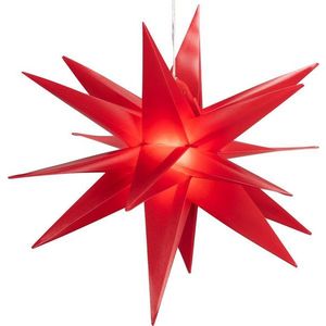 Nexos 67071 Vánoční dekorace hvězda s časovačem - 10 LED, 35 cm, červená obraz
