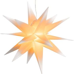 Nexos 64260 Vánoční dekorace hvězda s časovačem - 10 LED, 35 cm, bílá obraz