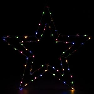 Nexos 91102 NEXOS Vánoční LED dekorace stříbrná hvězda, 50 cm, barevná obraz