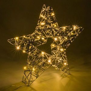 Vánoční hvězda s časovačem teple bílá, 30 LED, 40 cm obraz