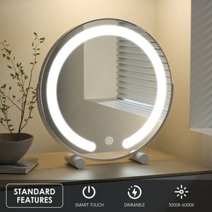Ireda Stolní LED Zrcadlo s dotykovým ovládáním, 30x30cm obraz