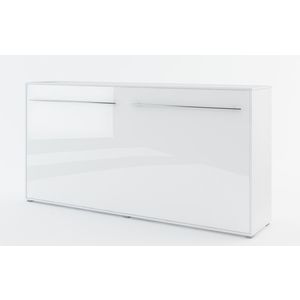 Výklopná postel NOET VI 90x200 cm, bílý lesk/bílý mat obraz