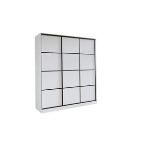 Šatní skříň HARAZIA 150 bez zrcadla, se 4 šuplíky a 2 šatními tyčemi, bílý mat obraz