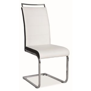 Jídelní čalouněná židle MACROLOBUM, bílá/černá ekokůže obraz