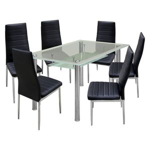 Jídelní stůl PATKAI + 6 židlí SNAEFELL černá obraz
