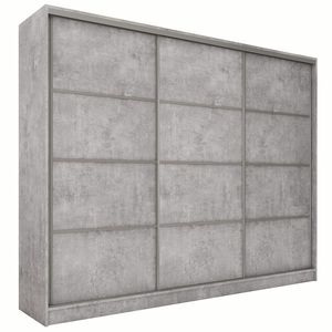 Šatní skříň LITOLARIS 250 bez zrcadla, se 4 šuplíky a 2 šatními tyčemi, beton obraz