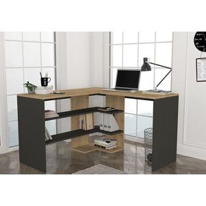 Rohový psací stůl ABSOLUTE, sapphire/antracit obraz