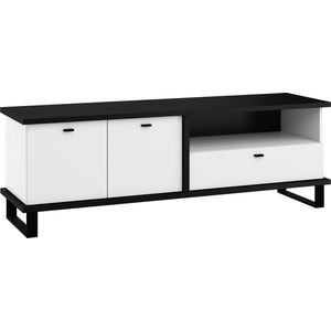 Televizní stolek ORSOLA 2D1S, černá/bílá obraz