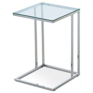 Přístavný stolek MACARIO, sklo/chrom obraz