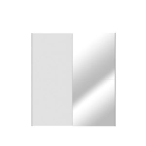 Dvoudvéřová skříň YENGE se zrcadlem, bílá, 5 let záruka obraz