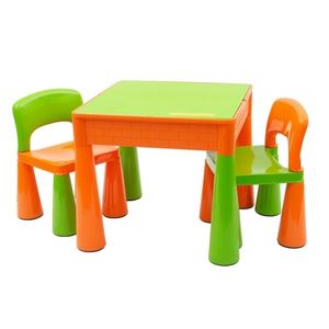 Dětská sada ELSIE stoleček + dvě židličky, oranžová/zelená DOPRODEJ obraz