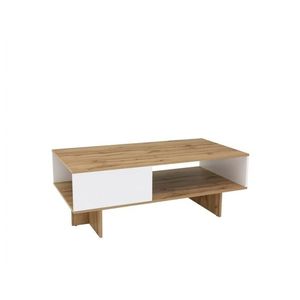Konferenční stolek MOCHO, dub wotan/bílý lesk obraz