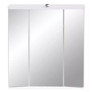 Koupelnová zrcadlová skříň VR 21 s LED osvětlením, bílá/beton obraz