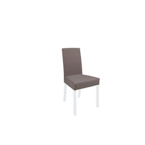Jídelní židle LOBATES, bílá/taupe, 5 let záruka obraz