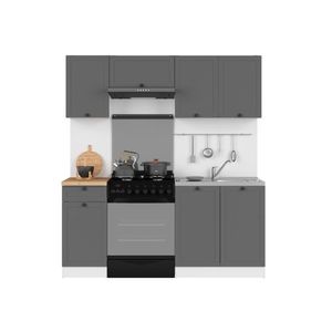 Kuchyně JAMISON 120/180 cm bez pracovní desky, bílá/grafit obraz