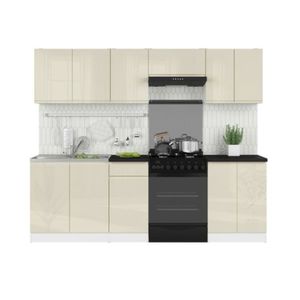 Kuchyně JAMISON 180/240 cm bez pracovní desky, bílá/vanilka lesk obraz