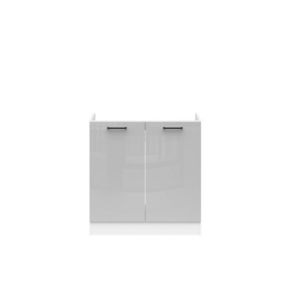 JAMISON, skříňka pod dřez 80 cm bez pracovní desky, bílá/světle šedý lesk obraz