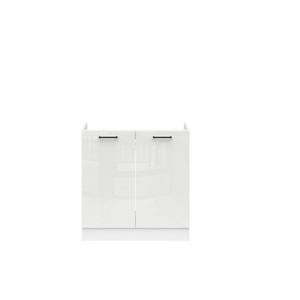 JAMISON, skříňka pod dřez 80 cm bez pracovní desky, bílá/bílá křída lesk obraz