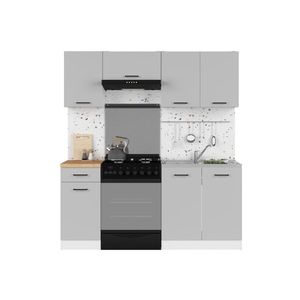 Kuchyně JAMISON 120/180 cm bez pracovní desky, bílá/světle šedý lesk obraz