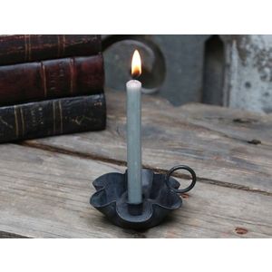 Černý antik svícen na úzkou svíčku Flower - Ø 9cm 64012824 (64128-24) obraz