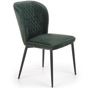 Židle K399 látka velvet/kov tmavě zelená obraz