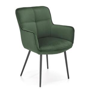 Židle K463 látka velvet/kov tmavě zelená obraz