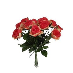 Umělá kytice Růží červeno-žlutá, 67 cm, 12ks obraz