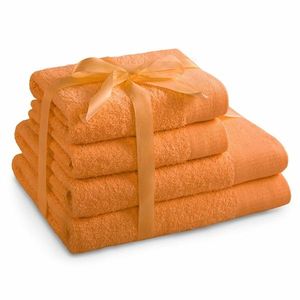 AmeliaHome Sada ručníků a osušek Amari oranžová, 2 ks 50 x 100 cm, 2 ks 70 x 140 cm obraz