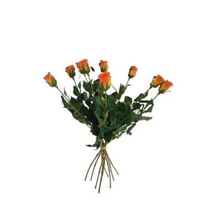 Umělá květina poupě Růže oranžová, 64 cm, 9 ks obraz