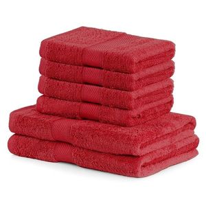 DecoKing Sada ručníků a osušek Bamby červená, 4 ks 50 x 100 cm, 2 ks 70 x 140 cm obraz