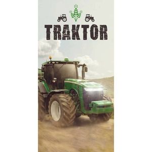 Jerry Fabrics Osuška Traktor green, 70 x 140 cm obraz