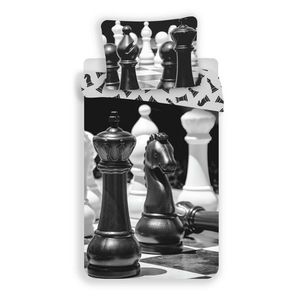 Jerry Fabrics Bavlněné povlečení Šachy, 140 x 200 cm, 70 x 90 cm obraz