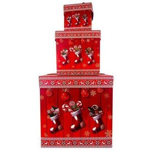 Toro Sada vánočních dárkových krabic se stuhou Christmas Sock, 3 velikosti obraz