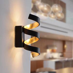Eco-Light LED nástěnné světlo Helix, černo-zlaté, 26 cm obraz