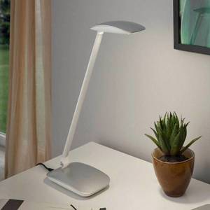 EGLO Stříbrná LED stolní lampa Cajero se stmívačem obraz